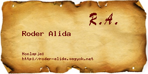 Roder Alida névjegykártya